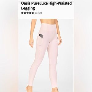 Buttery soft, light pink leggings w/side pockets. New with tags NWT. Fabletics.
